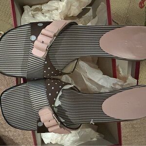 Van Eli Pink and Brown Striped Sandals
